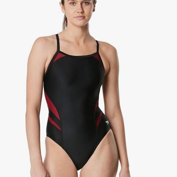 Speedo Women’s PowerFlex Flyback Solid Adult Team Colors One Piece Swimsuit - Picture 1 of 7